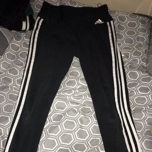 Adidas black leggings striped